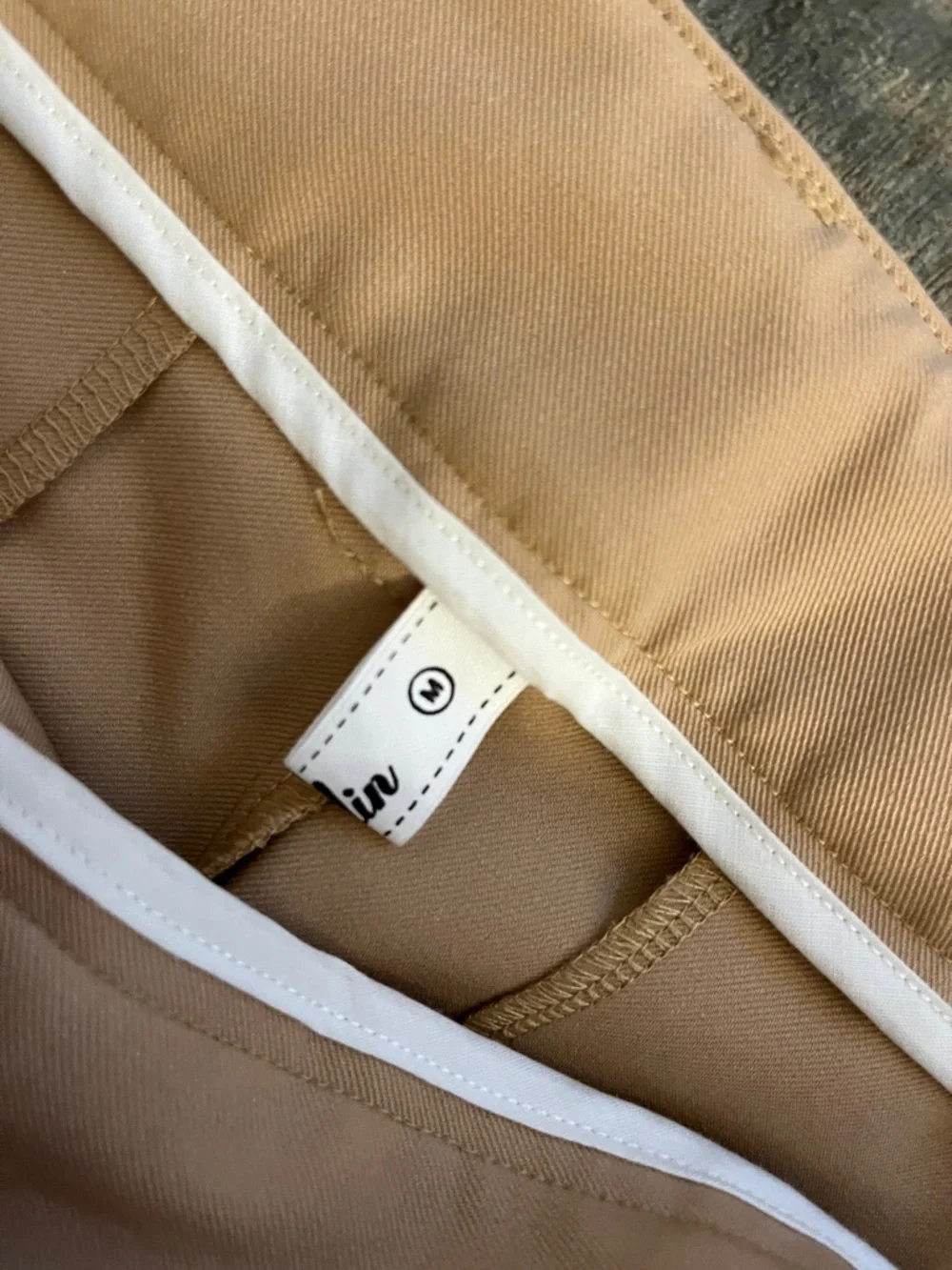 Tailored High-Rise Wide Leg Pants in Light Tan - Picture 3 of 10